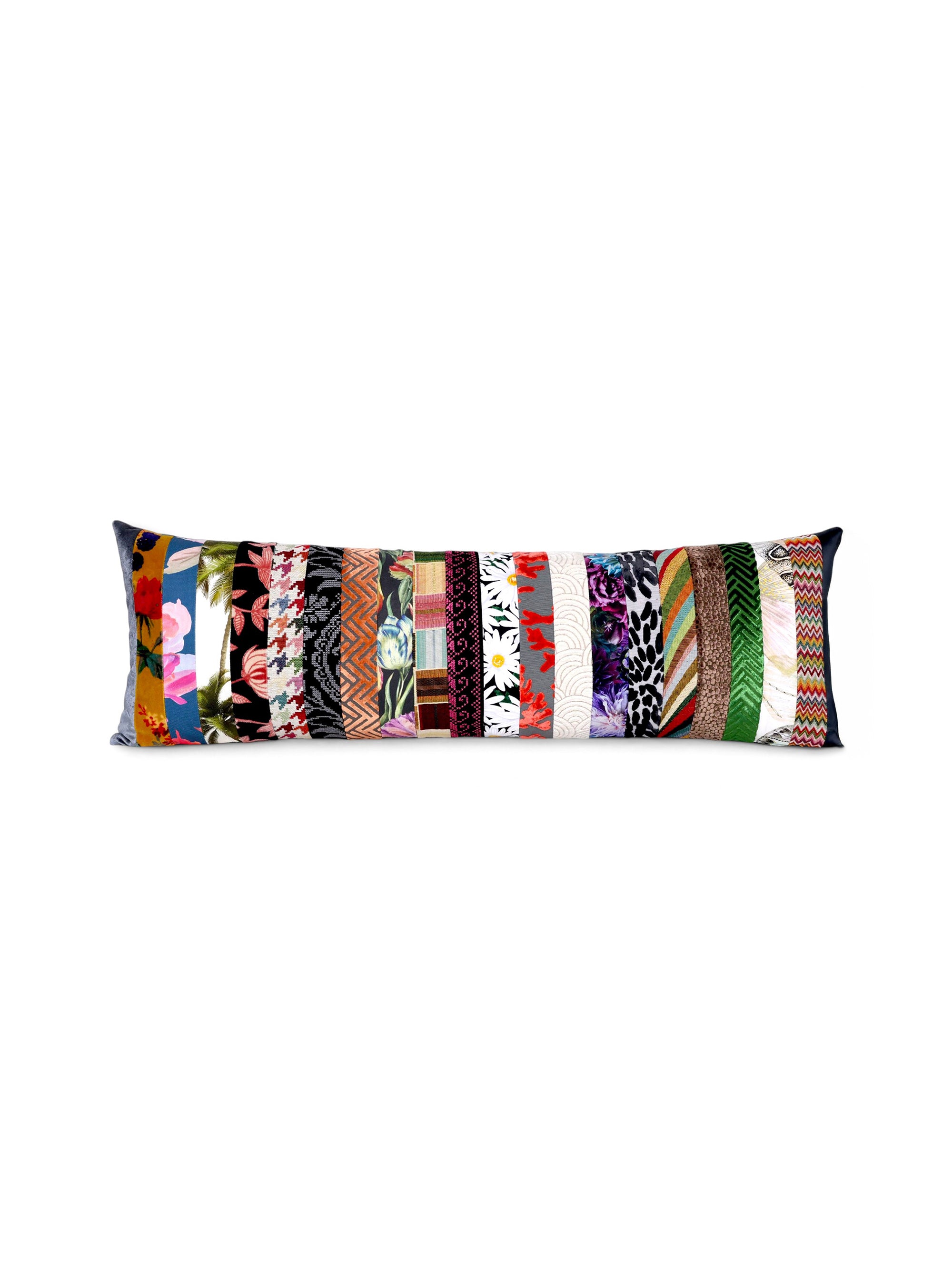 Barcelona handcrafted patchwork cushion by Maison Mishmashi, front