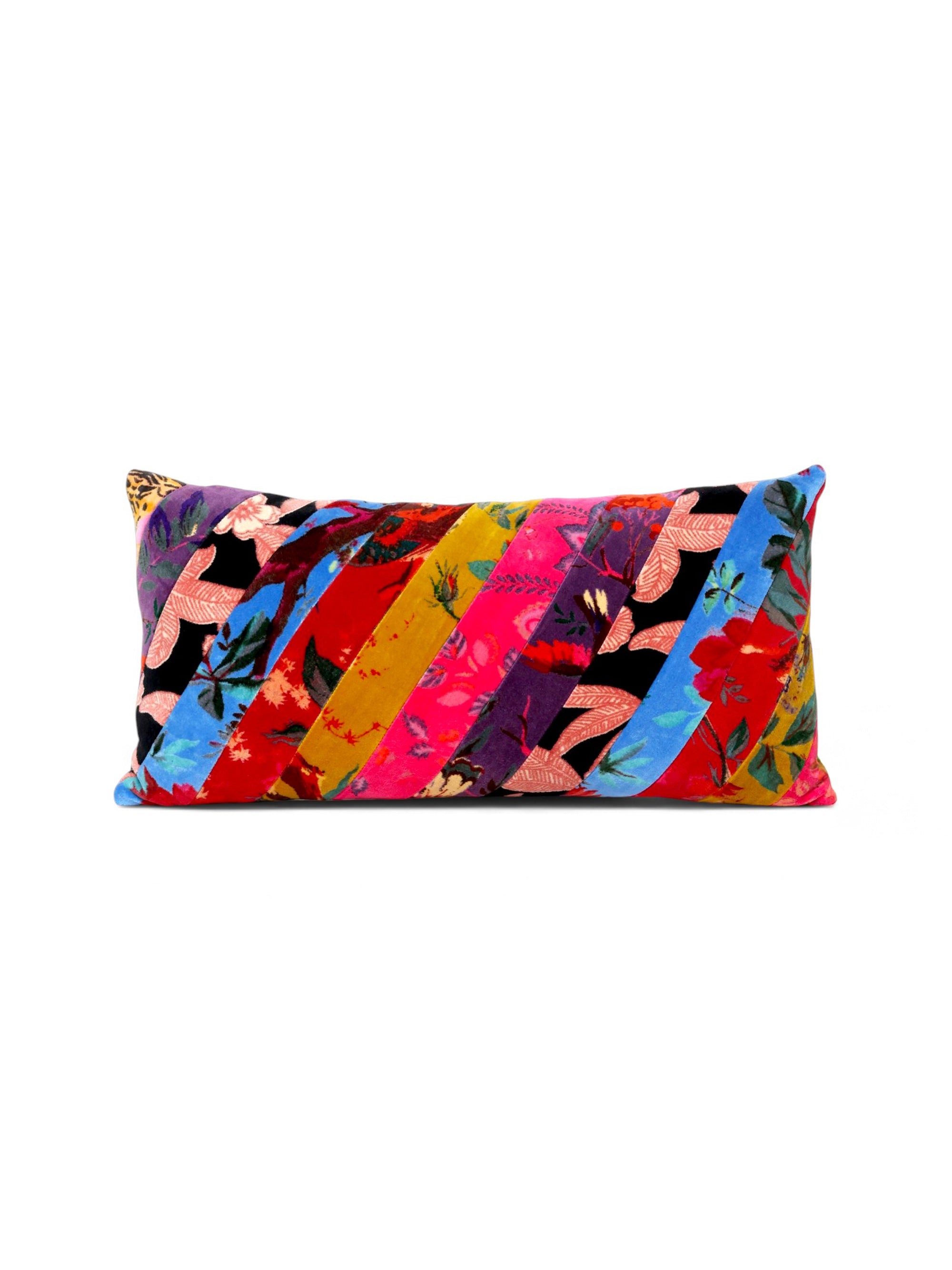 Kerala handcrafted patchwork cushion by Maison Mishmashi, front