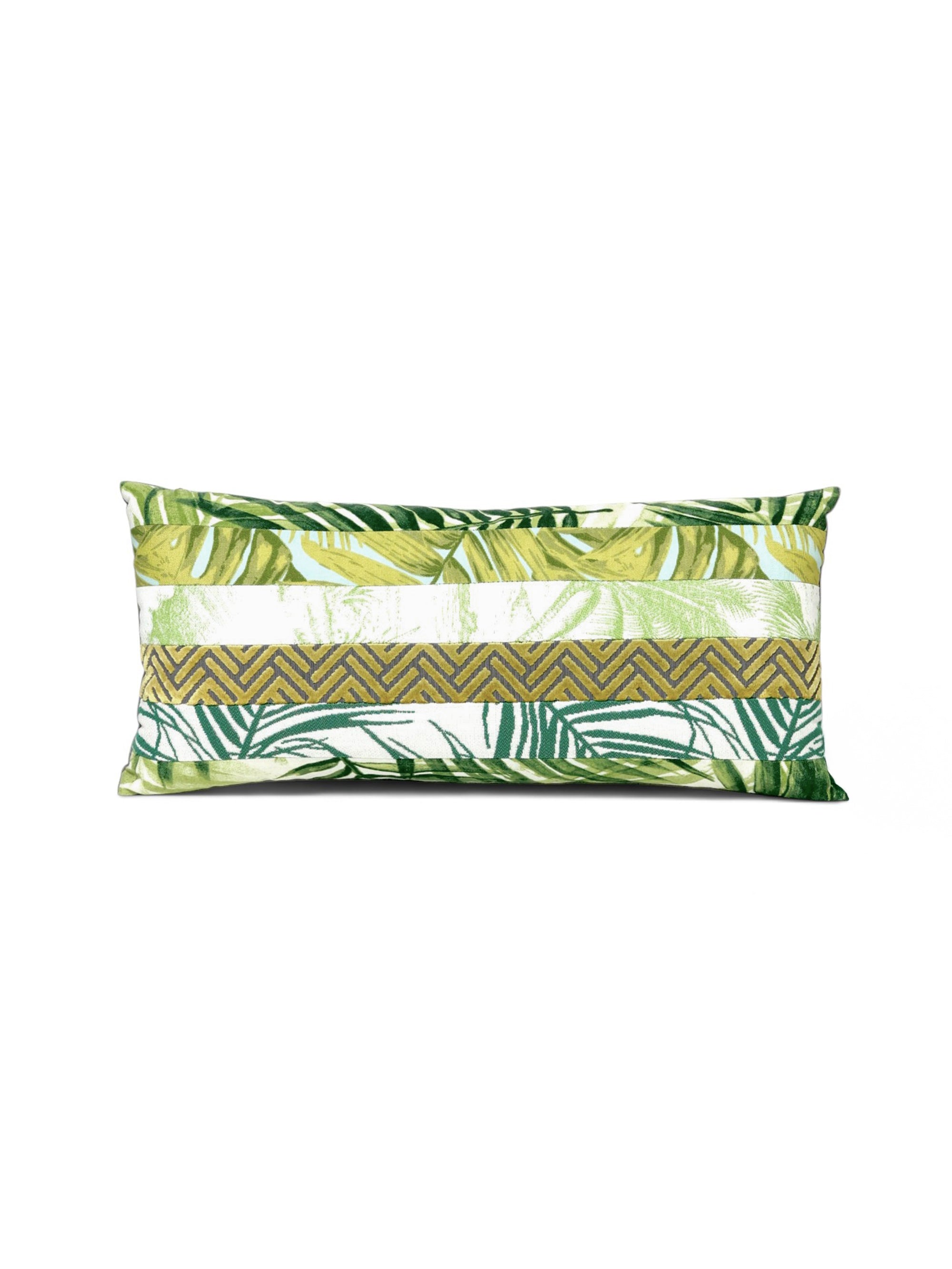 Palm Beach handcrafted patchwork cushion by Maison Mishmashi, front