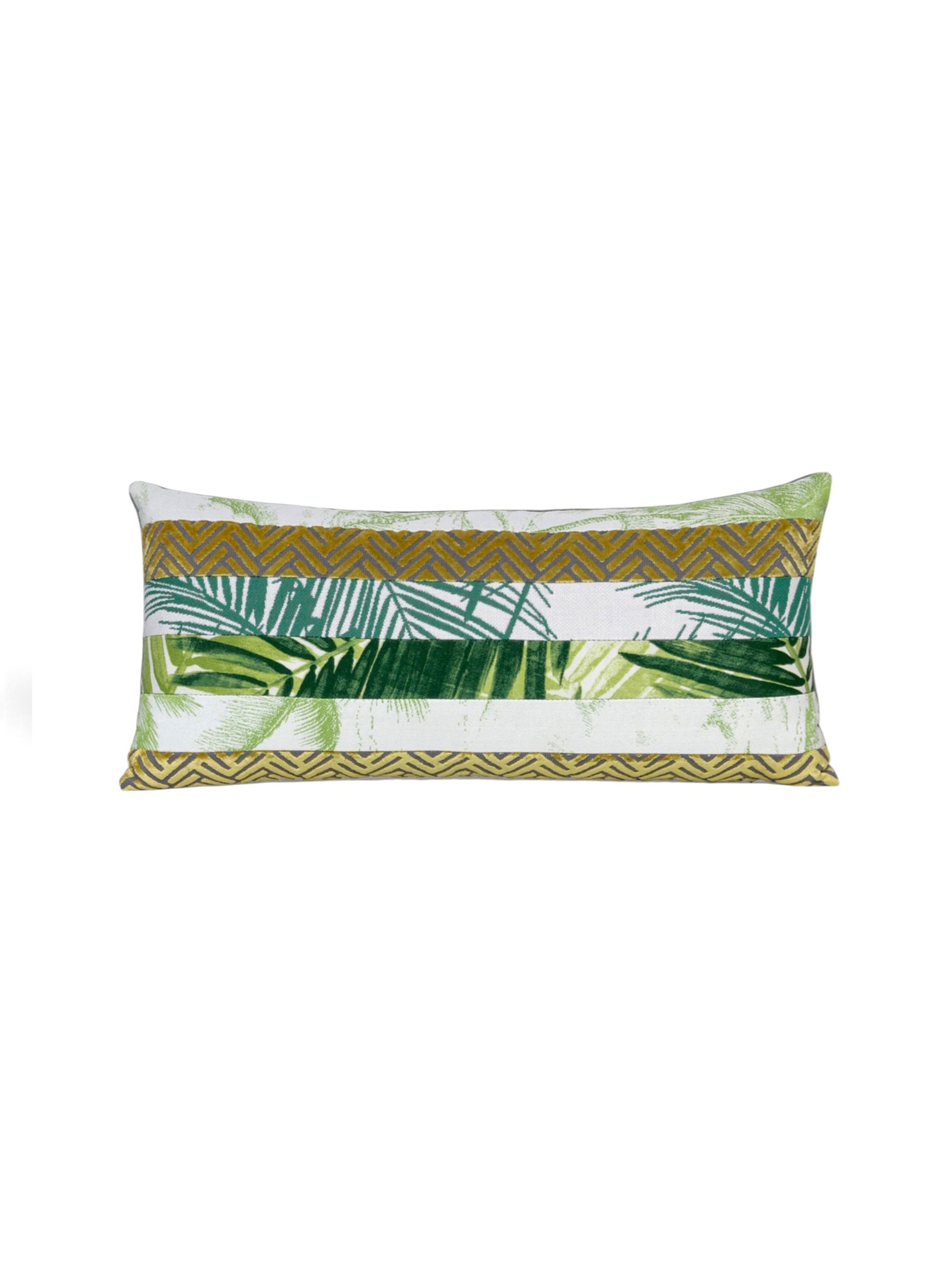 Palma handcrafted patchwork cushion by Maison Mishmashi, front