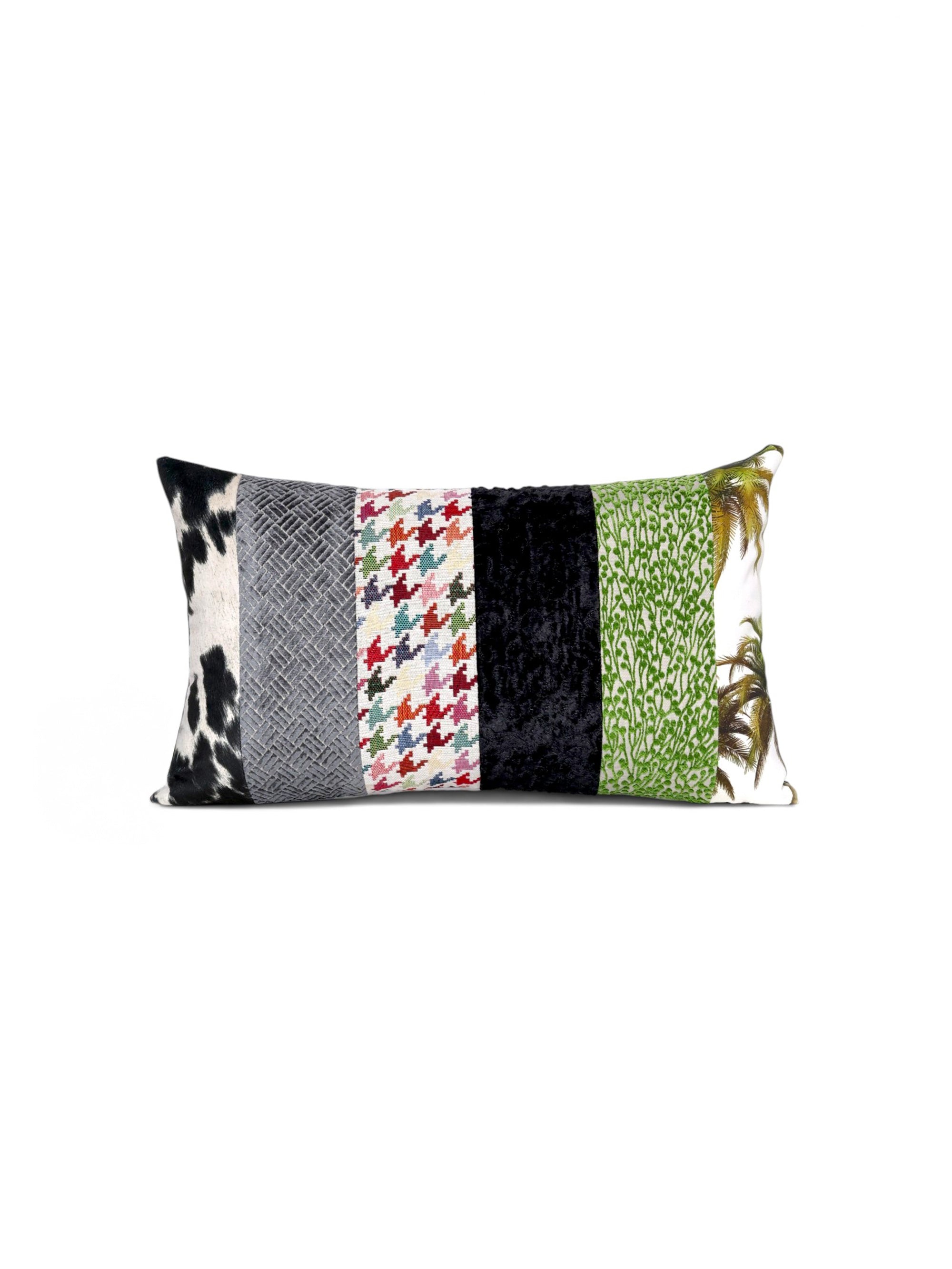 Sedona handcrafted patchwork cushion by Maison Mishmashi, front