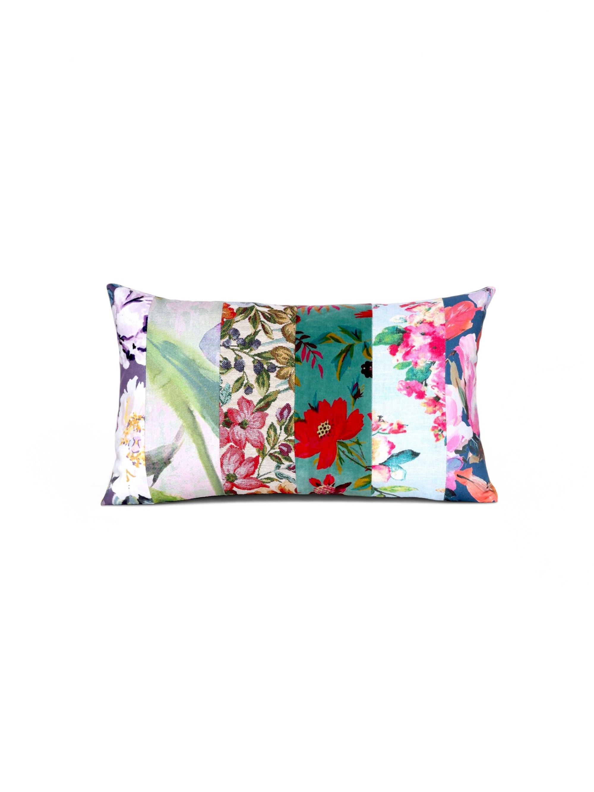 Sintra handcrafted patchwork cushion by Maison Mishmashi, front